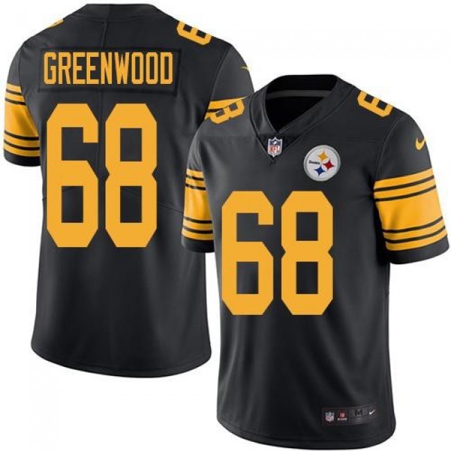 Nike Steelers #68 L.C. Greenwood Black Men's Stitched NFL Limited Rush Jersey