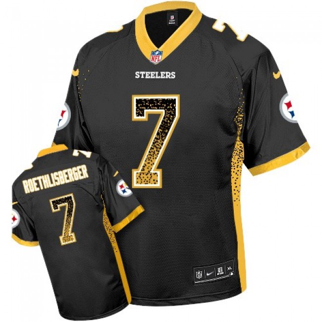 Nike Steelers #7 Ben Roethlisberger Black Team Color Men's Stitched NFL Elite Drift Fashion Jersey