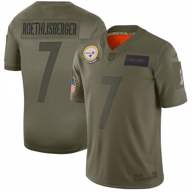 Nike Steelers #7 Ben Roethlisberger Camo Men's Stitched NFL Limited 2019 Salute To Service Jersey