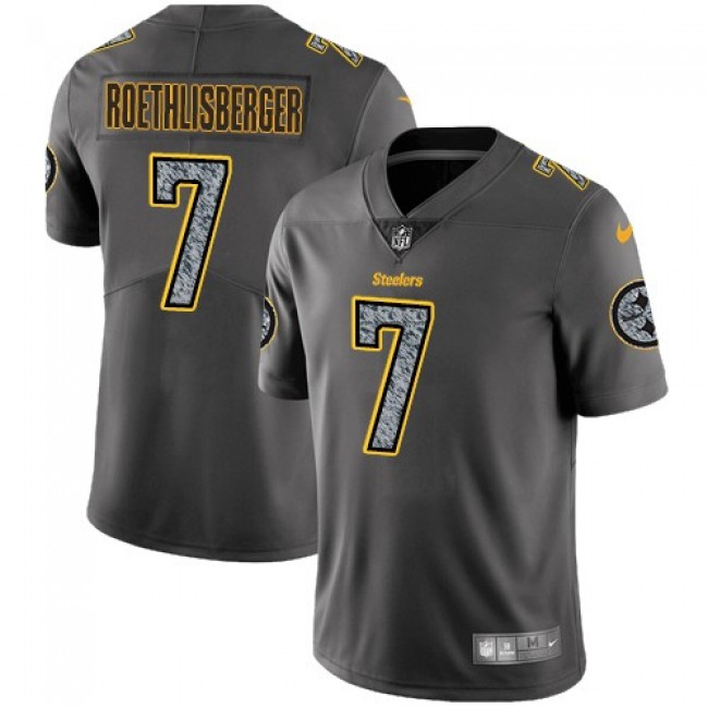 Nike Steelers #7 Ben Roethlisberger Gray Static Men's Stitched NFL Vapor Untouchable Limited Jersey