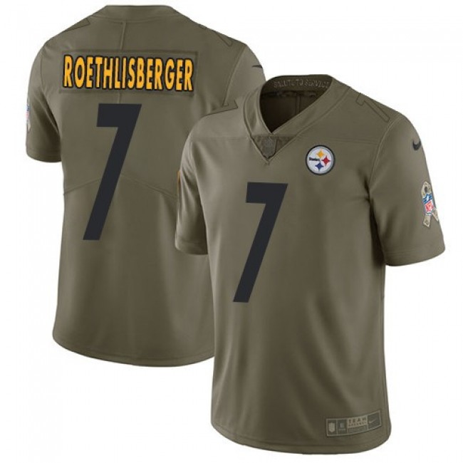 Nike Steelers #7 Ben Roethlisberger Olive Men's Stitched NFL Limited 2017 Salute to Service Jersey