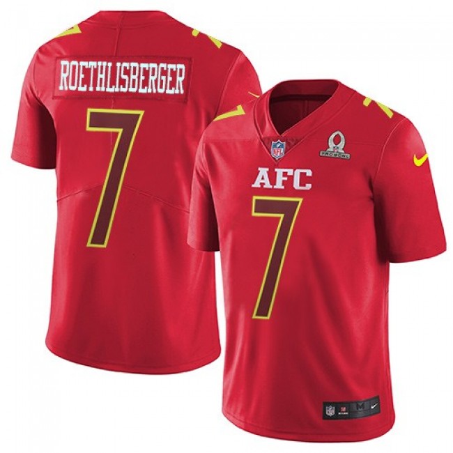 Nike Steelers #7 Ben Roethlisberger Red Men's Stitched NFL Limited AFC 2017 Pro Bowl Jersey