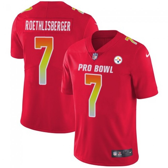 Women's Steelers #7 Ben Roethlisberger Red Stitched NFL Limited AFC 2018 Pro Bowl Jersey