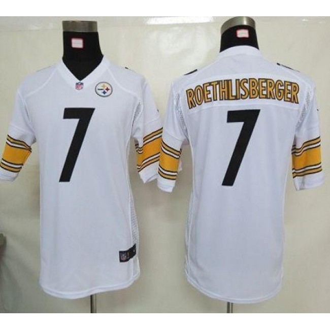 Pittsburgh Steelers #7 Ben Roethlisberger White Youth Stitched NFL Elite Jersey