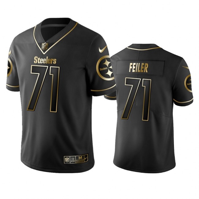 Nike Steelers #71 Matt Feiler Black Golden Limited Edition Stitched NFL Jersey