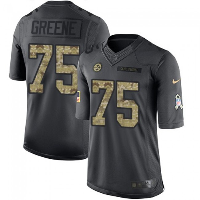 Nike Steelers #75 Joe Greene Black Men's Stitched NFL Limited 2016 Salute to Service Jersey
