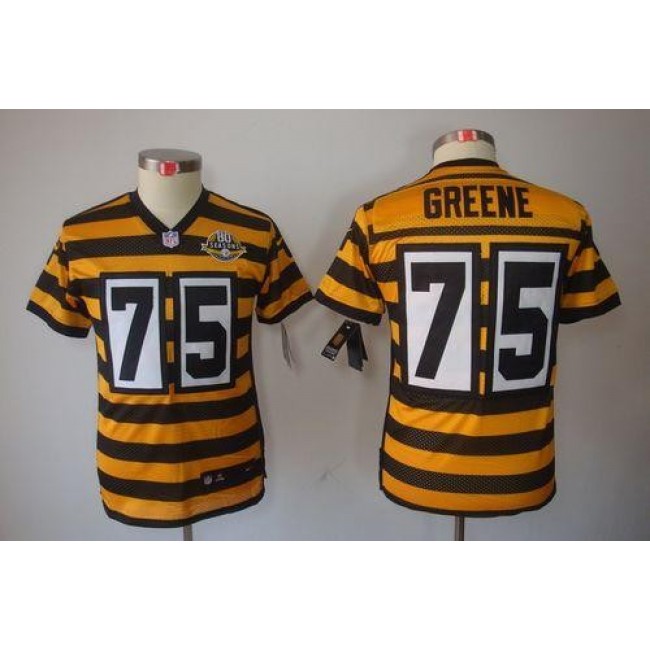 Pittsburgh Steelers #75 Joe Greene Black-Yellow Alternate Youth Stitched NFL Limited Jersey