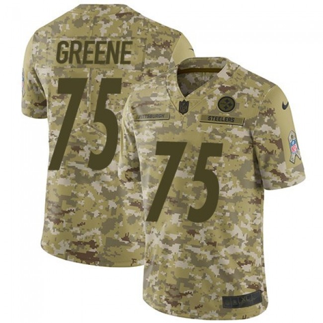 Nike Steelers #75 Joe Greene Camo Men's Stitched NFL Limited 2018 Salute To Service Jersey