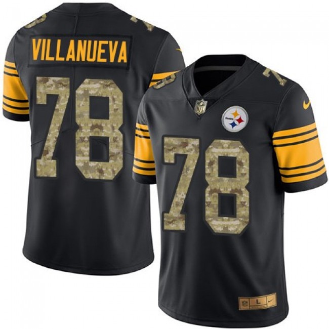 Nike Steelers #78 Alejandro Villanueva Black/Camo Men's Stitched NFL Limited Rush Jersey