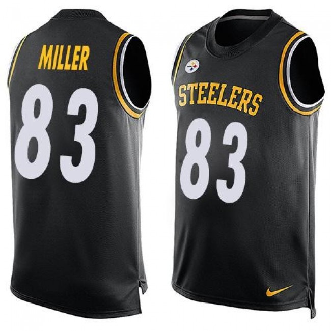 Nike Steelers #83 Heath Miller Black Team Color Men's Stitched NFL Limited Tank Top Jersey