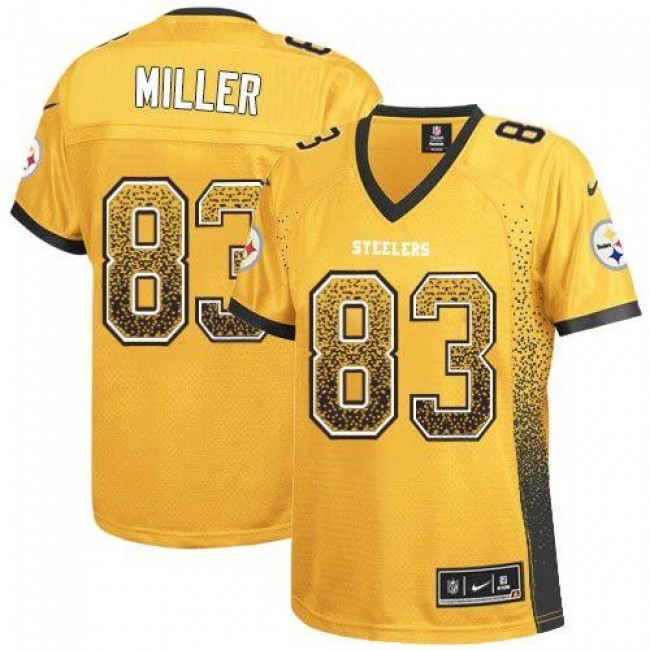 Women's Steelers #83 Heath Miller Gold Stitched NFL Elite Drift Jersey