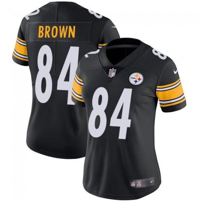 Women's Steelers #84 Antonio Brown Black Team Color Stitched NFL Vapor Untouchable Limited Jersey