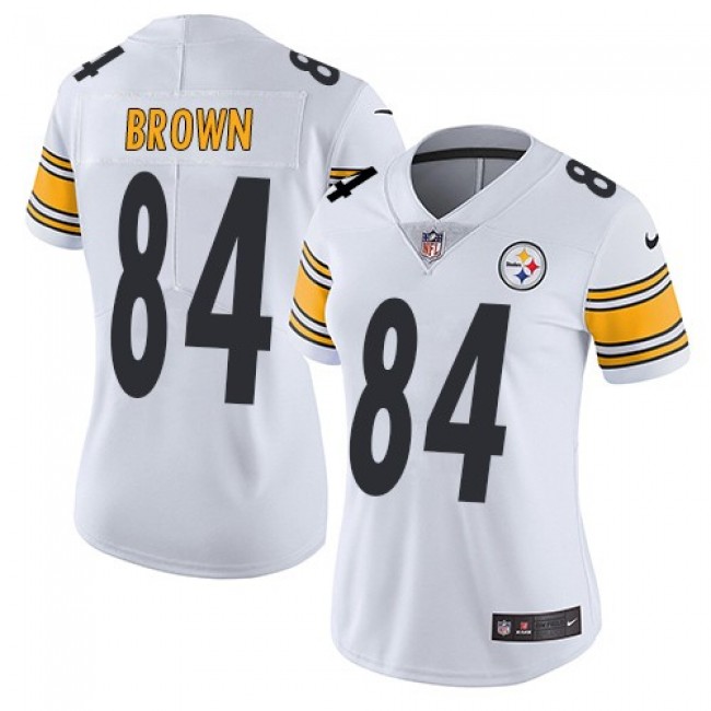 Women's Steelers #84 Antonio Brown White Stitched NFL Vapor Untouchable Limited Jersey