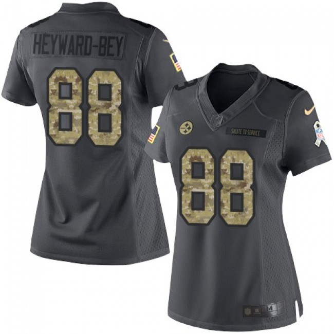 Women's Steelers #88 Darrius Heyward-Bey Black Stitched NFL Limited 2016 Salute to Service Jersey