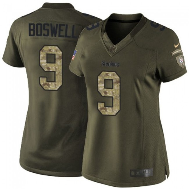Women's Steelers #9 Chris Boswell Green Stitched NFL Limited 2015 Salute to Service Jersey