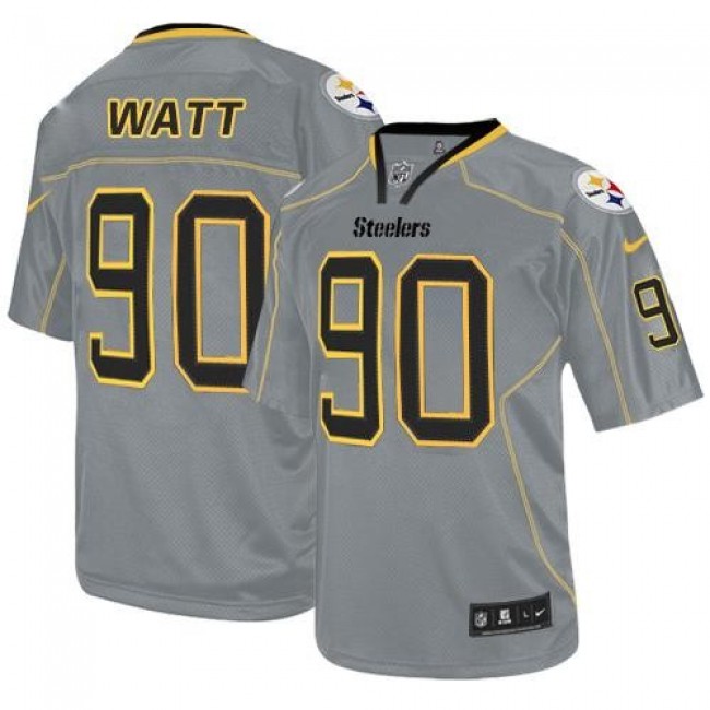 Nike Steelers #90 T. J. Watt Lights Out Grey Men's Stitched NFL Elite Jersey