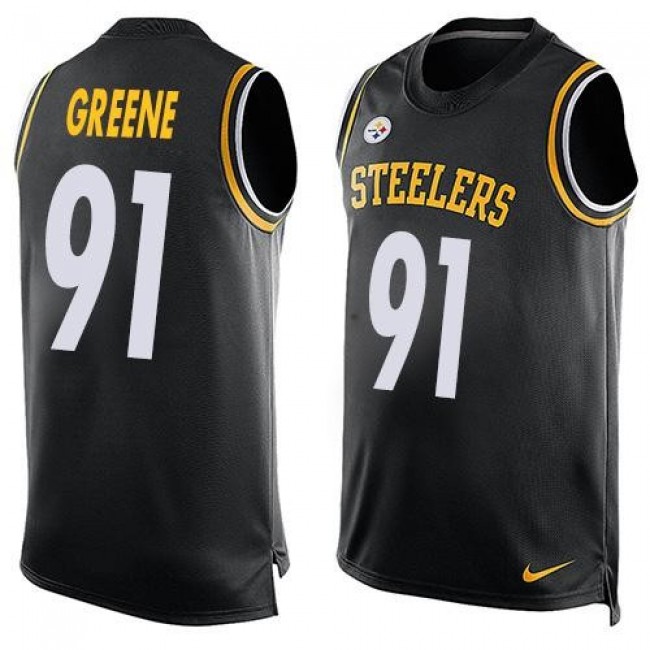 Nike Steelers #91 Kevin Greene Black Team Color Men's Stitched NFL Limited Tank Top Jersey