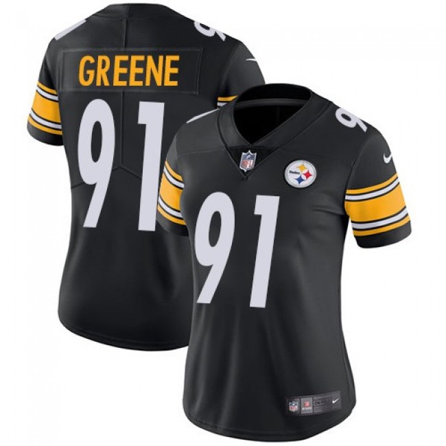 Women's Steelers #91 Kevin Greene Black Team Color Stitched NFL Vapor Untouchable Limited Jersey