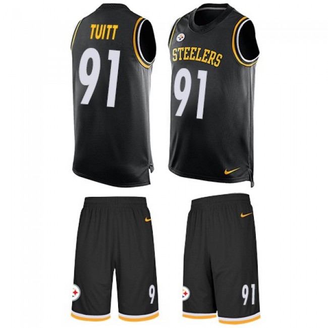 Nike Steelers #91 Stephon Tuitt Black Team Color Men's Stitched NFL Limited Tank Top Suit Jersey