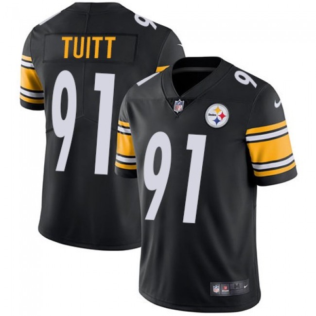 Pittsburgh Steelers #91 Stephon Tuitt Black Team Color Youth Stitched NFL Vapor Untouchable Limited Jersey