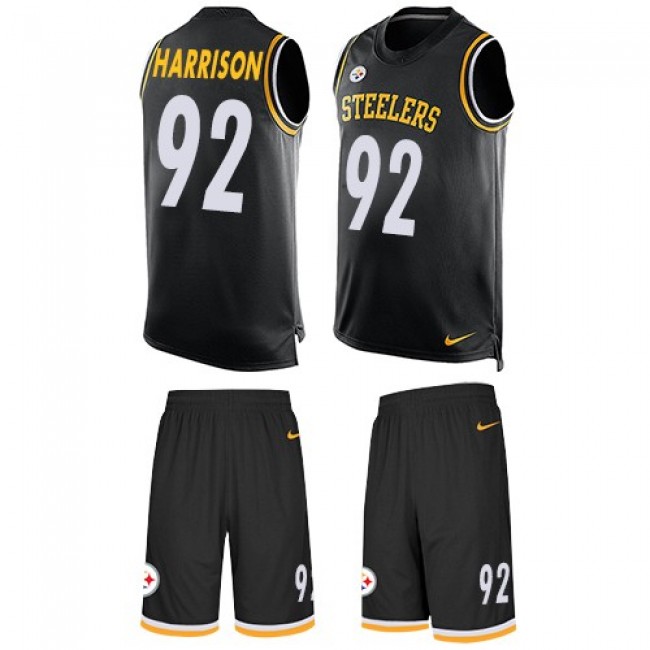 Nike Steelers #92 James Harrison Black Team Color Men's Stitched NFL Limited Tank Top Suit Jersey