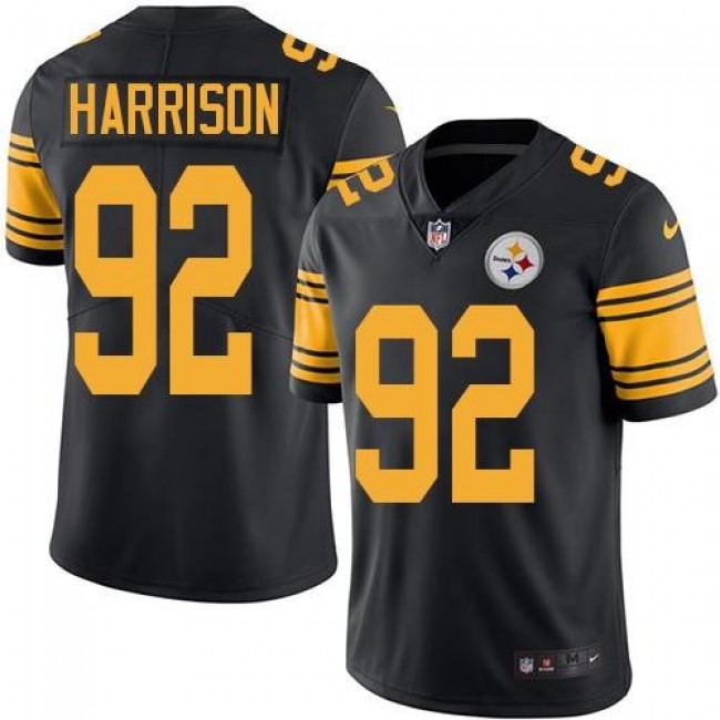 Pittsburgh Steelers #92 James Harrison Black Youth Stitched NFL Limited Rush Jersey