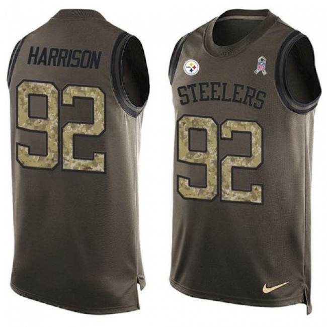 Nike Steelers #92 James Harrison Green Men's Stitched NFL Limited Salute To Service Tank Top Jersey