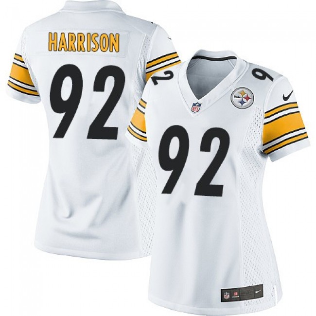 Women's Steelers #92 James Harrison White Stitched NFL Elite Jersey