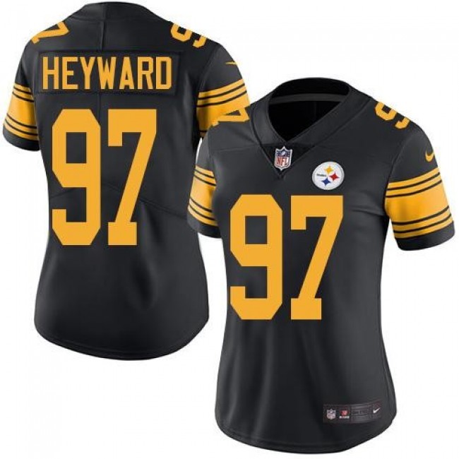 Women's Steelers #97 Cameron Heyward Black Stitched NFL Limited Rush Jersey