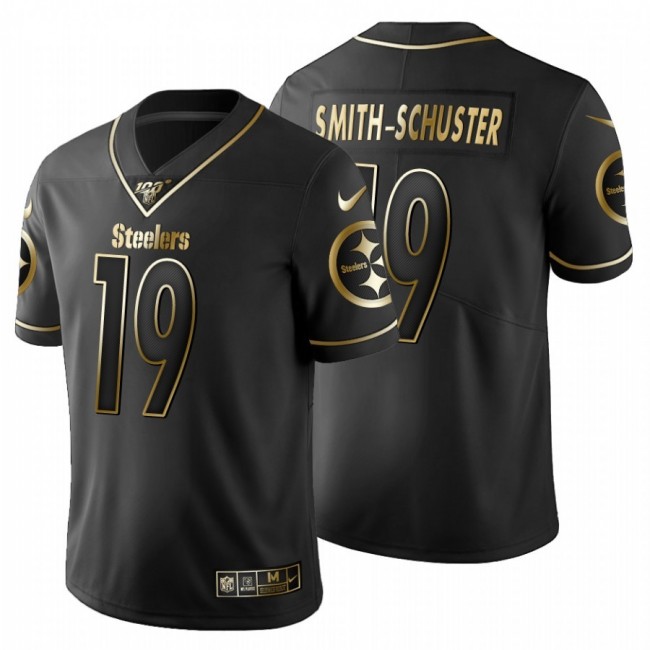 Pittsburgh Steelers #19 JuJu Smith-Schuster Men's Nike Black Golden Limited NFL 100 Jersey