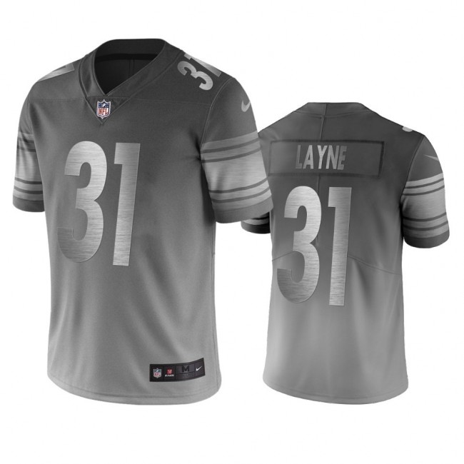 Pittsburgh Steelers #31 Justin Layne Silver Gray Vapor Limited City Edition NFL Jersey