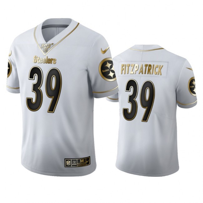 Pittsburgh Steelers #39 Minkah Fitzpatrick Men's Nike White Golden Edition Vapor Limited NFL 100 Jersey
