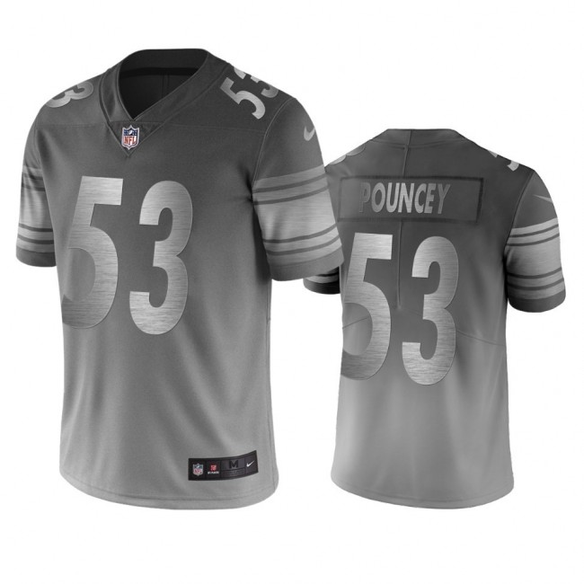 Pittsburgh Steelers #53 Maurkice Pouncey Silver Gray Vapor Limited City Edition NFL Jersey
