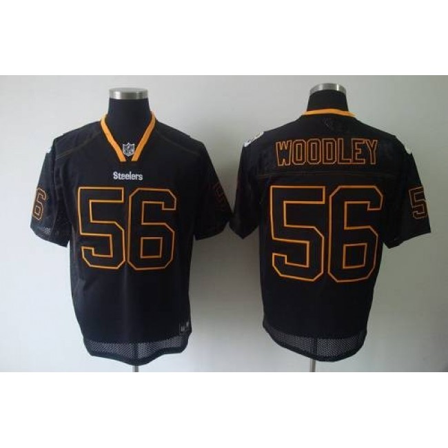 Steelers #56 LaMarr Woodley Lights Out Black Stitched NFL Jersey