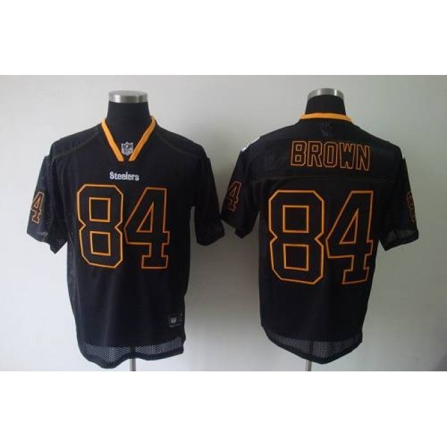 Steelers #84 Antonio Brown Lights Out Black Stitched NFL Jersey