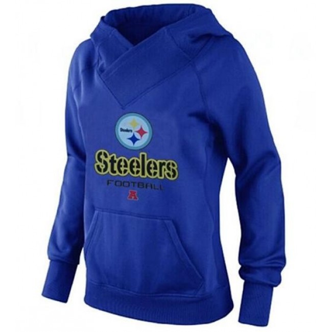 Women's Pittsburgh Steelers Big Tall Critical Victory Pullover Hoodie Blue Jersey