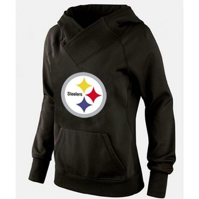 Women's Pittsburgh Steelers Logo Hoodie Black Jersey