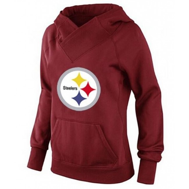 Women's Pittsburgh Steelers Logo Hoodie Red Jersey