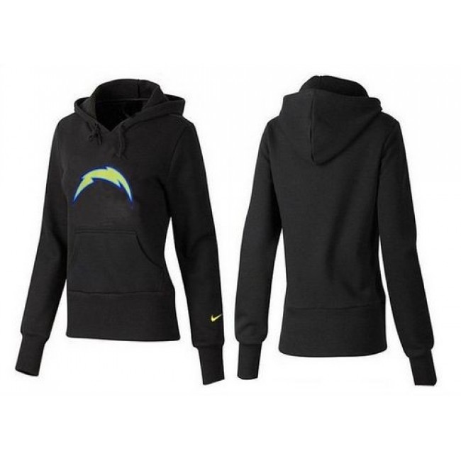 Women's San Diego Chargers Logo Pullover Hoodie Black Jersey
