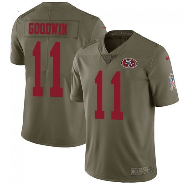 San Francisco 49ers #11 Marquise Goodwin Olive Youth Stitched NFL Limited 2017 Salute to Service Jersey