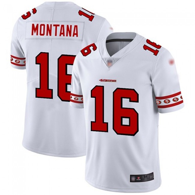Nike 49ers #16 Joe Montana White Men's Stitched NFL Limited Team Logo Fashion Jersey