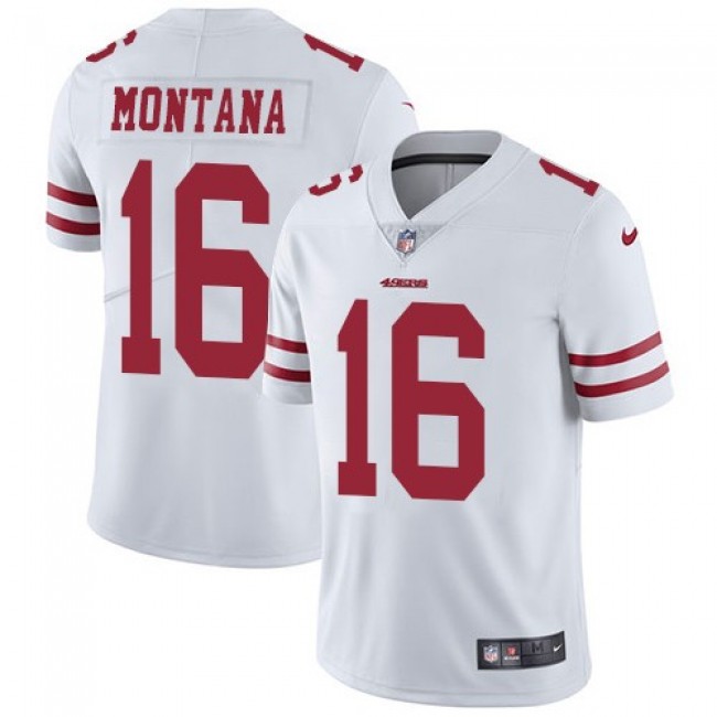 San Francisco 49ers #16 Joe Montana White Youth Stitched NFL Vapor Untouchable Limited Jersey