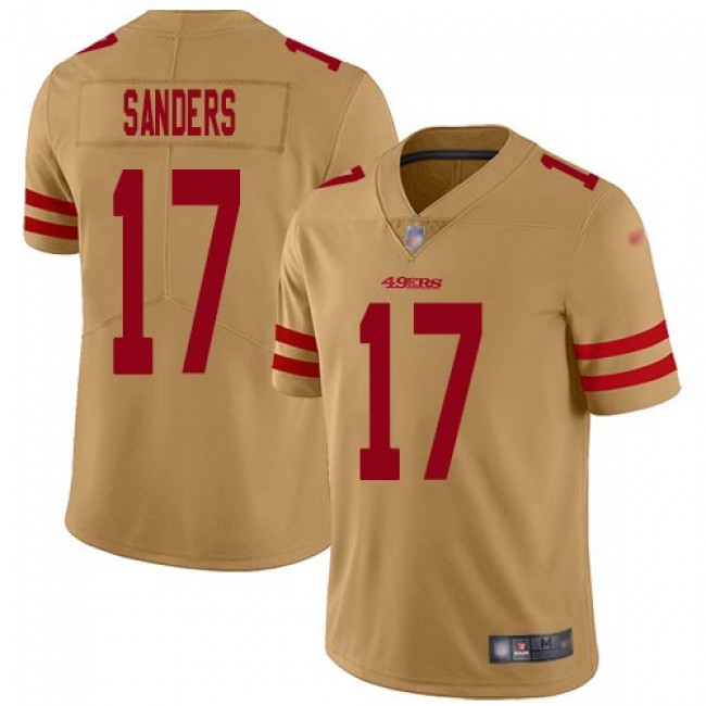 Nike 49ers #17 Emmanuel Sanders Gold Men's Stitched NFL Limited Inverted Legend Jersey