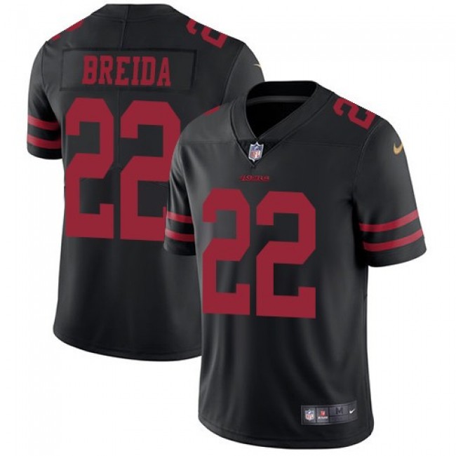 Nike 49ers #22 Matt Breida Black Alternate Men's Stitched NFL Vapor Untouchable Limited Jersey