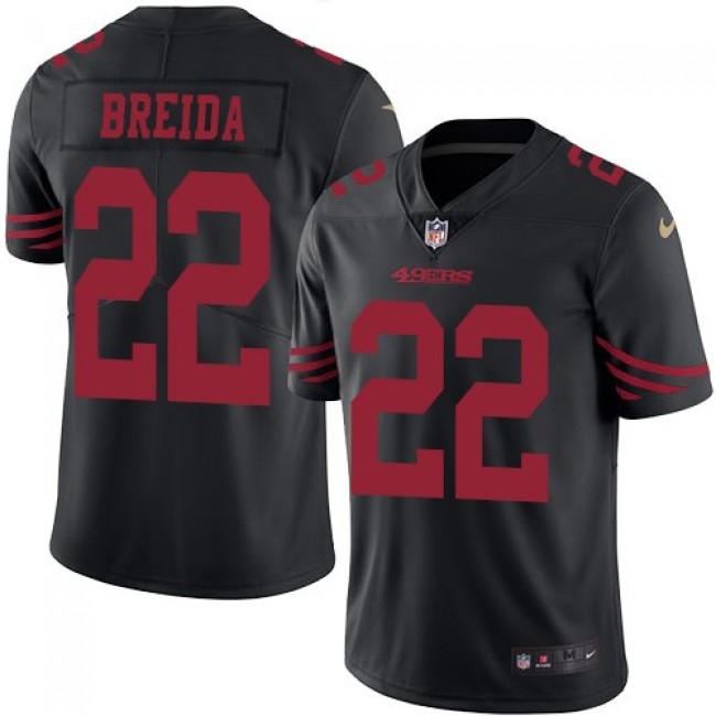 San Francisco 49ers #22 Matt Breida Black Youth Stitched NFL Limited Rush Jersey