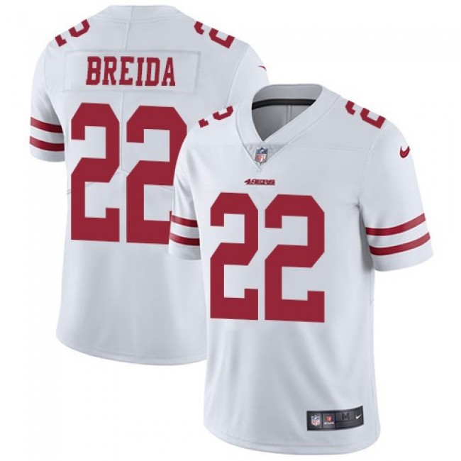 San Francisco 49ers #22 Matt Breida White Youth Stitched NFL Vapor Untouchable Limited Jersey
