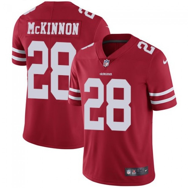 Nike 49ers #28 Jerick McKinnon Red Team Color Men's Stitched NFL Vapor Untouchable Limited Jersey