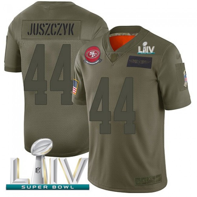 Nike 49ers #44 Kyle Juszczyk Camo Super Bowl LIV 2020 Men's Stitched NFL Limited 2019 Salute To Service Jersey
