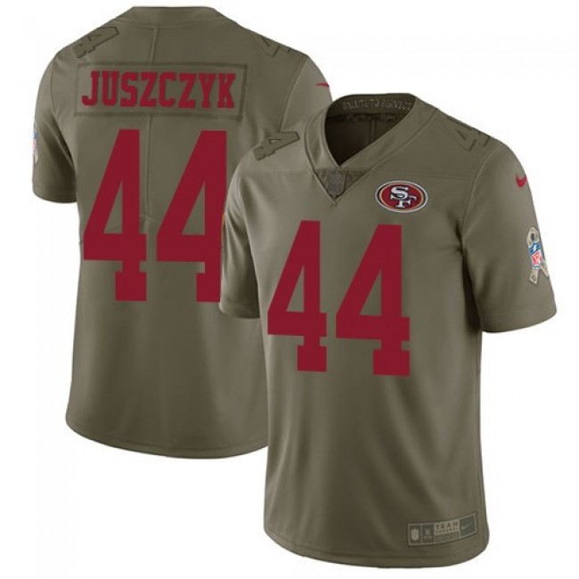 San Francisco 49ers #44 Kyle Juszczyk Olive Youth Stitched NFL Limited 2017 Salute to Service Jersey