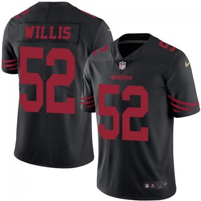 San Francisco 49ers #52 Patrick Willis Black Youth Stitched NFL Limited Rush Jersey